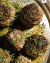 Greek Style Beef and Rice Meatballs with with Lemon Olive Oil Sauce